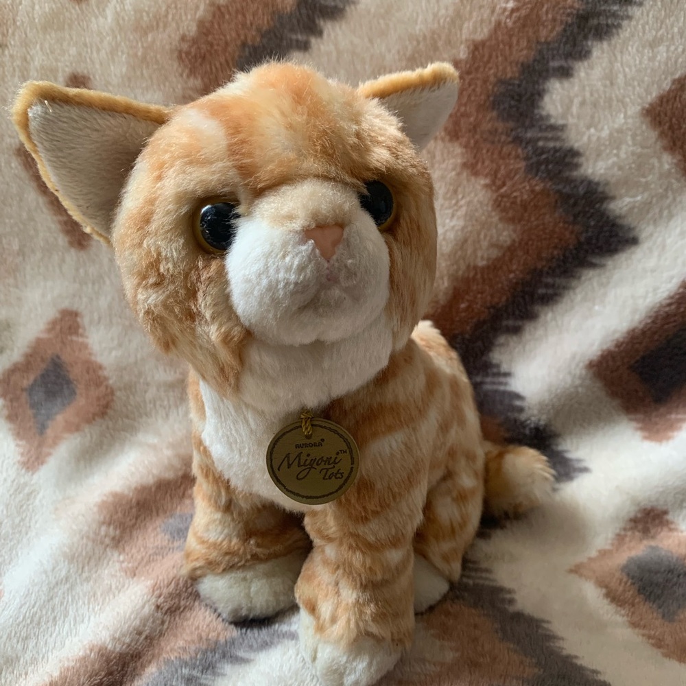 Miyoni Tots By Aurora Plush Orange Tabby Kitten Cat Realistic Stuffed Animal 8"
